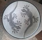 Zwart grijs witte schaal met mozaïek van 2 gekko's,  hagedis, Ophalen of Verzenden