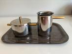 Design Meber Italy Espresso Roomstel Messing  RVS 18/10, Ophalen of Verzenden, Zo goed als nieuw