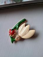 Oude broche - lieveheersbeestje / bloem, Sieraden, Tassen en Uiterlijk, Broches, Ophalen of Verzenden, Gebruikt, Goud, Overige materialen