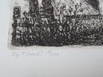 Fraaie ets titel Op t land, CM van der Woerd, 1901-1994, Antiek en Kunst, Kunst | Etsen en Gravures, Verzenden
