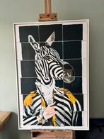 Schilderij zebra, Antiek en Kunst, Kunst | Schilderijen | Modern, Ophalen of Verzenden