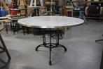 2 leuke ronde eettafels metaal marmerlook goud Ø120 cm., Huis en Inrichting, Stoelen, Ophalen, Zo goed als nieuw, Metaal