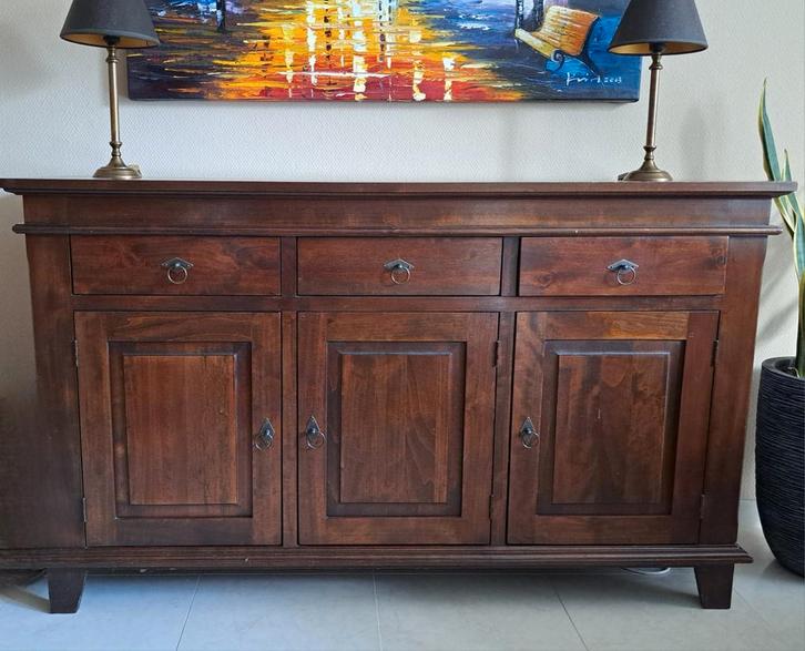 Dressoir: 3 laden, 3 deuren, Huis en Inrichting, Kasten | Dressoirs, Zo goed als nieuw, 100 tot 150 cm, 25 tot 50 cm, Met lade(s)