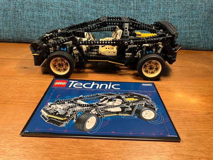 LEGO Technic 8880 Super Car + Boek TOP SET 4 wiel besturing, Kinderen en Baby's, Speelgoed | Duplo en Lego, Gebruikt, Lego, Ophalen of Verzenden