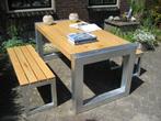 Tuintafel staal/ hout (maatwerk), Ophalen of Verzenden, Nieuw, Rechthoekig, Metaal
