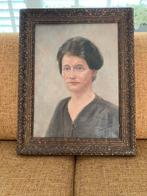 Portret van een Dame, 19e Eeuw (?) Schilderij Ingelijst Klas, Antiek en Kunst, Kunst | Schilderijen | Klassiek, Ophalen of Verzenden