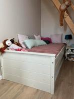 90x200 bed hout, 1 persoons bed incl matras, Gebruikt, Matras, 85 tot 100 cm, Ophalen