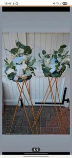 2 standaards met kunstbloemen, Huis en Inrichting, Woonaccessoires | Zuilen en Pilaren, Ophalen of Verzenden, Zo goed als nieuw