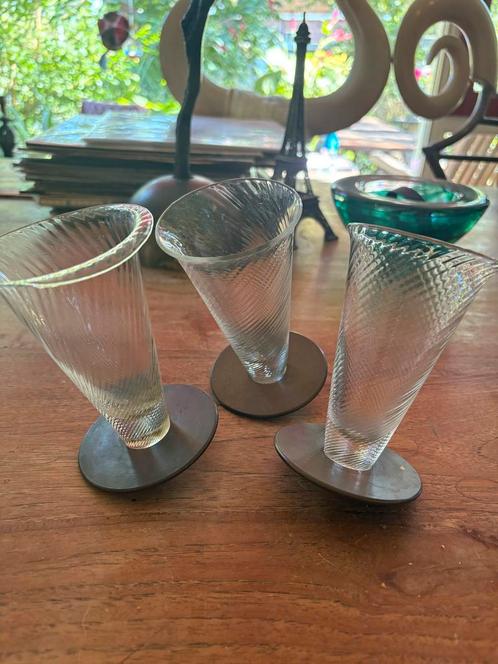 Antieke Borek Sipek Kukel Glazen Set van 3, Antiek en Kunst, Antiek | Glas en Kristal, Ophalen of Verzenden