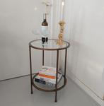 ZGAN Bijzettafel Tafeltje Tafel Sidetable Metaal Glas Retro, Huis en Inrichting, Tafels | Bijzettafels, Ophalen