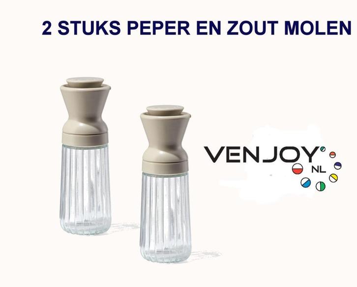 Peper en Zout molens HEMA - glas - kunststof - 2 stuks, Huis en Inrichting, Keuken | Keukenbenodigdheden, Nieuw, Ophalen of Verzenden