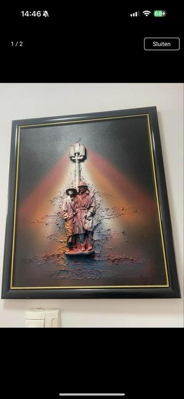 Uniek Schilderij met Reliëf/ Rotterdam beschikbaar voor biedingen