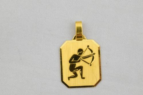 14 karaat gouden sterrenbeeld hanger boogschutter 2146-G, Sieraden, Tassen en Uiterlijk, Kettinghangers, Zo goed als nieuw, Goud