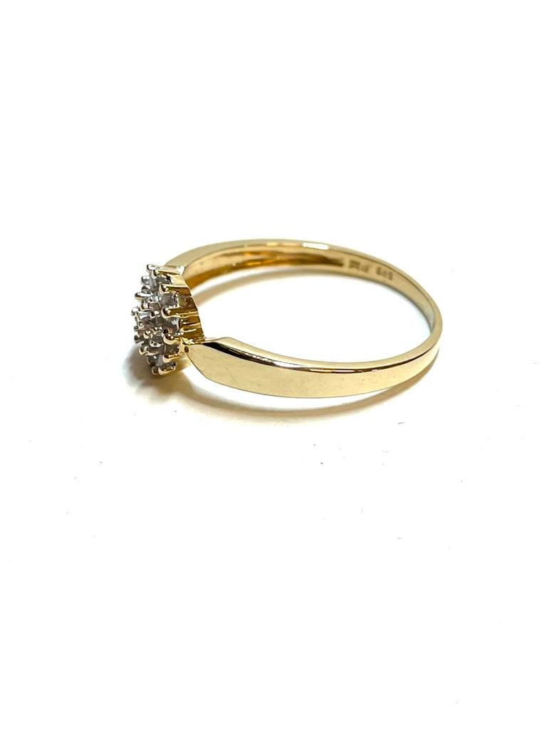 14k gouden ring met diamanten, 18 tot 19, -, -, Ophalen of Verzenden
