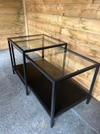 Salontafels/ bijzettafels van glas en metaal, Ikea, Industrieel /modern, 75 cm of meer, Rechthoekig, Ophalen