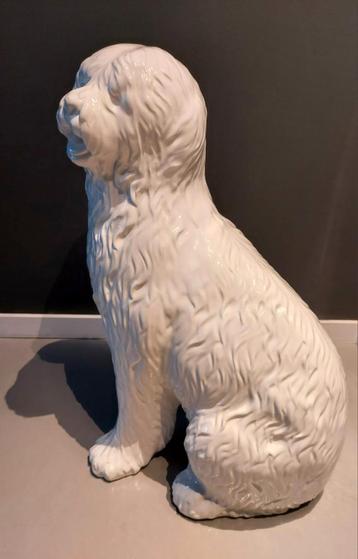 Vintage Italiaans 70 cm!! hoog porseleinen Hondenbeeld beschikbaar voor biedingen