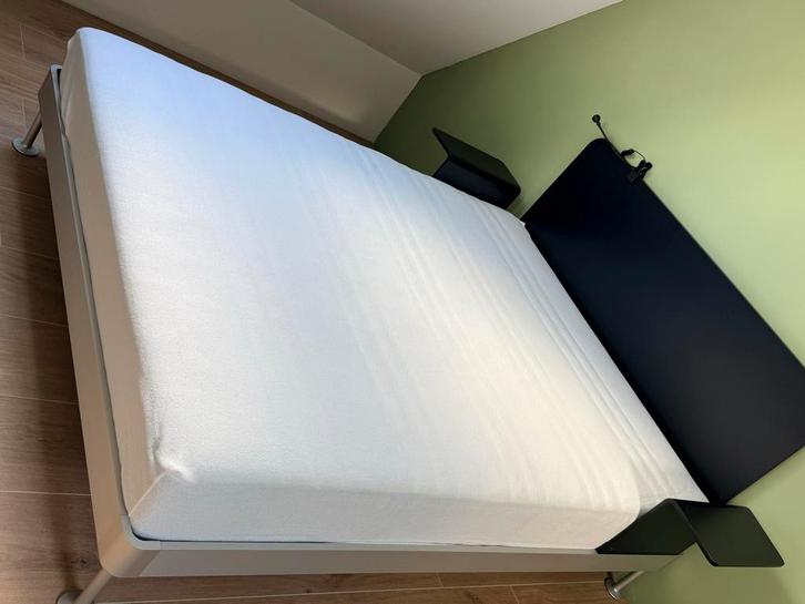 Tweepersoonsbed met Nachtkastjes Ikea Delaktig, Huis en Inrichting, Slaapkamer | Bedden, Zo goed als nieuw, Tweepersoons, 160 cm