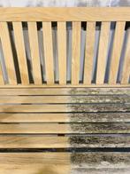 luchtgommen tuinmeubels, verweerde meubels stralen, Ophalen of Verzenden, Gebruikt, Hout, 2 zitplaatsen