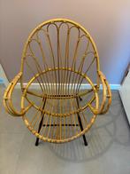 Leuke rotan stoel met metalen poten, Ophalen, Gebruikt, Bruin, Metaal