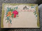 Brocante relief stof Prentbriefkaart met Bloemen, Ophalen of Verzenden