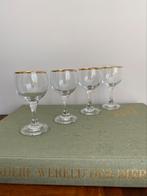 Vintage borrelglaasjes met gouden randje, Verzamelen, Glas en Borrelglaasjes, Q, Q, Ophalen of Verzenden, Zo goed als nieuw