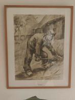 Van Gogh - Werkende Boer (1885) Reproductie, Antiek en Kunst, Kunst | Tekeningen en Foto's, Ophalen of Verzenden