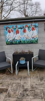 Canvas schilderij voor buiten, Ophalen