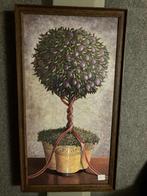 Vintage lijstjen met Decoratieve Boom Print. Per stuk., Minder dan 50 cm, 50 tot 75 cm, Ophalen of Verzenden, Print