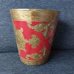 Italiaanse Prullenbak - Rood & Goud, Ophalen of Verzenden, Gebruikt, Metaal, Minder dan 50 cm