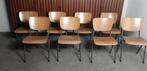 Set van 8 Riemersma Vintage Kantinestoelen Jaren 50, Ophalen, Gebruikt, Bruin, Vintage
