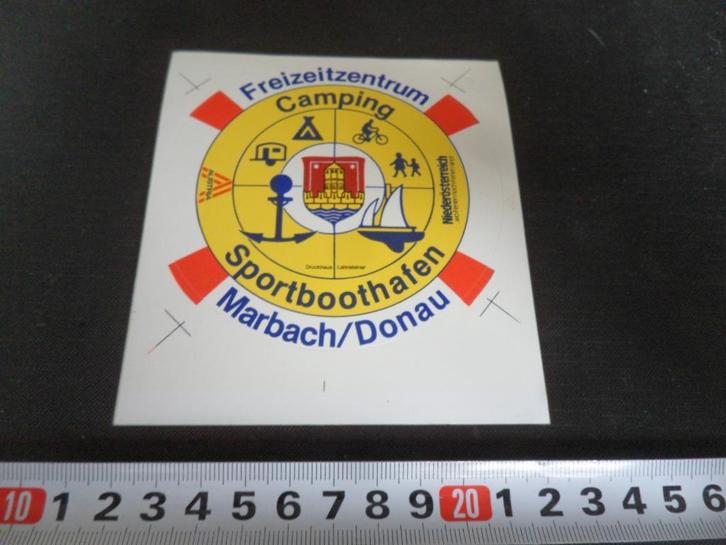 sticker camping sportboothafen marbach / donau oostenrijk*, Verzamelen, Stickers, Zo goed als nieuw, Bedrijf of Vereniging, Ophalen