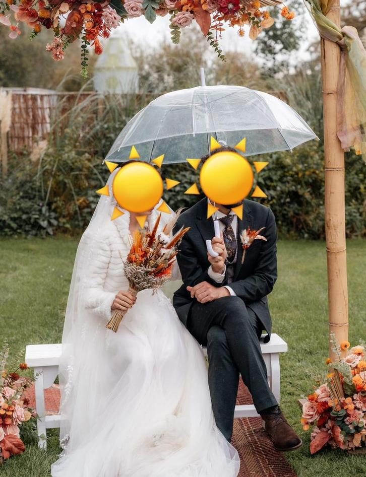 6 doorzichtige paraplu’s - bruiloft - trouwen, Kleding | Dames, Trouwkleding en Trouwaccessoires, Zo goed als nieuw, Accessoires