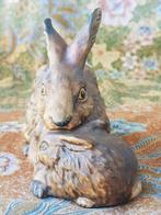 Oud Goebel beeldje uit Duitsland van twee konijnen 15,4 cm., Antiek en Kunst, Antiek | Porselein, Ophalen of Verzenden