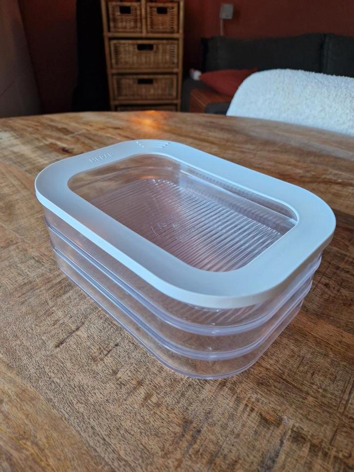 Mepal Vleeswarendoos Modula 3-delig wit, Huis en Inrichting, Keuken | Tupperware, Zo goed als nieuw, Overige typen, Wit, Ophalen of Verzenden