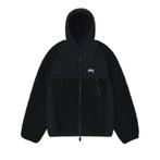 stussy sherpa paneled hooded jacket black maat L, Kleding | Heren, Jassen | Winter, Nieuw, Maat 52/54 (L), Ophalen of Verzenden