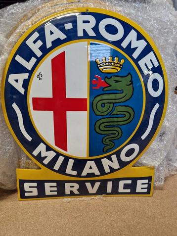 Emaille Alfa Romeo Milano reclame bord mooie reproductie beschikbaar voor biedingen