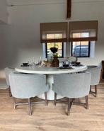 8x eetkamerstoel Kaatje kleur taupe NIEUW!, Ophalen of Verzenden, Nieuw, Overige kleuren, Vijf, Zes of meer stoelen