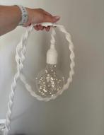 Gehaakte Hanglamp Beige met LED Bol, Huis en Inrichting, Lampen | Hanglampen, Ophalen, Zo goed als nieuw, Stof, 75 cm of meer