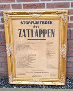 Grote lijst met tekst Strafwetboek der zatlappen🍺, Verzamelen, Ophalen, Reclamebord, Gebruikt, .