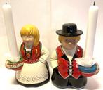 Krakeroy Keramikk Norway Kandelaars Man Vrouw Klederdracht, Antiek en Kunst, Verzenden