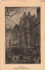 Rotterdam Steiger en Groote Markt echt etsje M7857, Ophalen, 1920 tot 1940, Ongelopen, Zuid-Holland