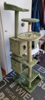 Kattenpaal zgan. Groen, schuilplekken, ongeveer 140 hoog, Dieren en Toebehoren, Katten-accessoires, Ophalen, Zo goed als nieuw