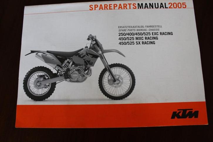 KTM 250 400 450 525 EXC MXC SX Racing 2005 parts chassis, Motoren, Handleidingen en Instructieboekjes, Overige merken, Ophalen of Verzenden