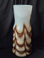 Vintage vaas Florence Carlo Moretti  bruin beige wit, Ophalen of Verzenden