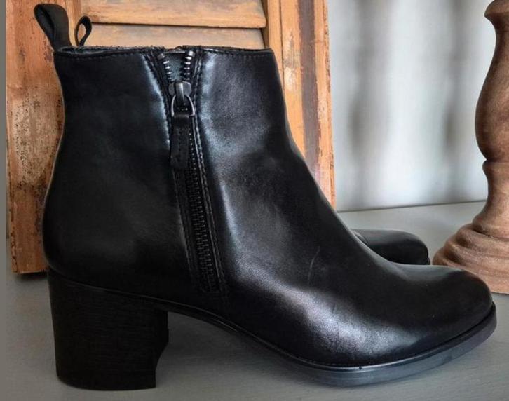 ZWARTE LEDEREN LAARSJES 5th AVENUE maat 40, Kleding | Dames, Schoenen, Zo goed als nieuw, Lage of Enkellaarzen, Zwart, Verzenden