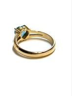 18k gouden ring met een topaas, -, Blauw, -, Ophalen of Verzenden