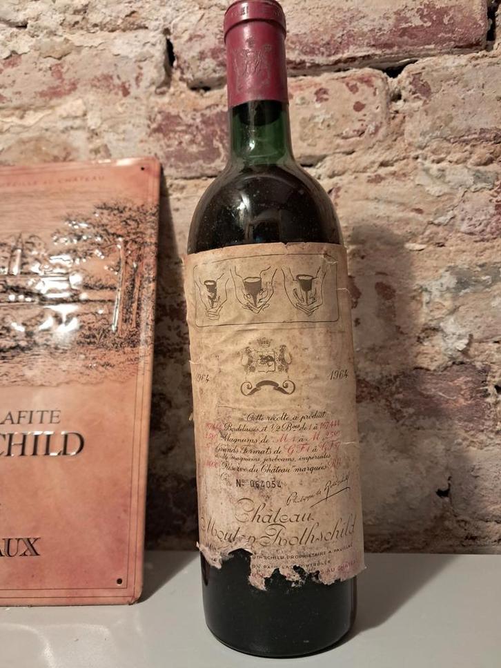 Château Mouton Rothschild 1964, Verzamelen, Wijnen, Gebruikt, Rode wijn, Frankrijk, Vol, Ophalen of Verzenden