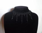 Zwarte kanten smalle choker nek hals ketting kraag parels, Sieraden, Tassen en Uiterlijk, Kettingen, Ophalen of Verzenden, Nieuw