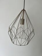 Mat beige / grijze stalen hanglamp, 50 tot 75 cm, Scandinavisch, Ophalen of Verzenden, Zo goed als nieuw