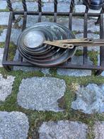 Set koperen koekepannen 7 delig antiek brocante, Ophalen of Verzenden, Gebruikt